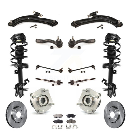 Disc Rotor Brake Pad Bearing Shock Suspension Front Kit (15Pc) For Nissan Sentra