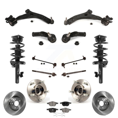 Disc Rotor Brake Pad Bearing Arm Shock Suspension Front Kit (15Pc) For Volvo C30