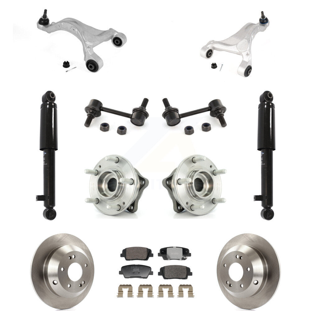 Rotor Ceramic Pads Hub Bearing Shock Upper Control Arm & Link Rear Kit For Santa