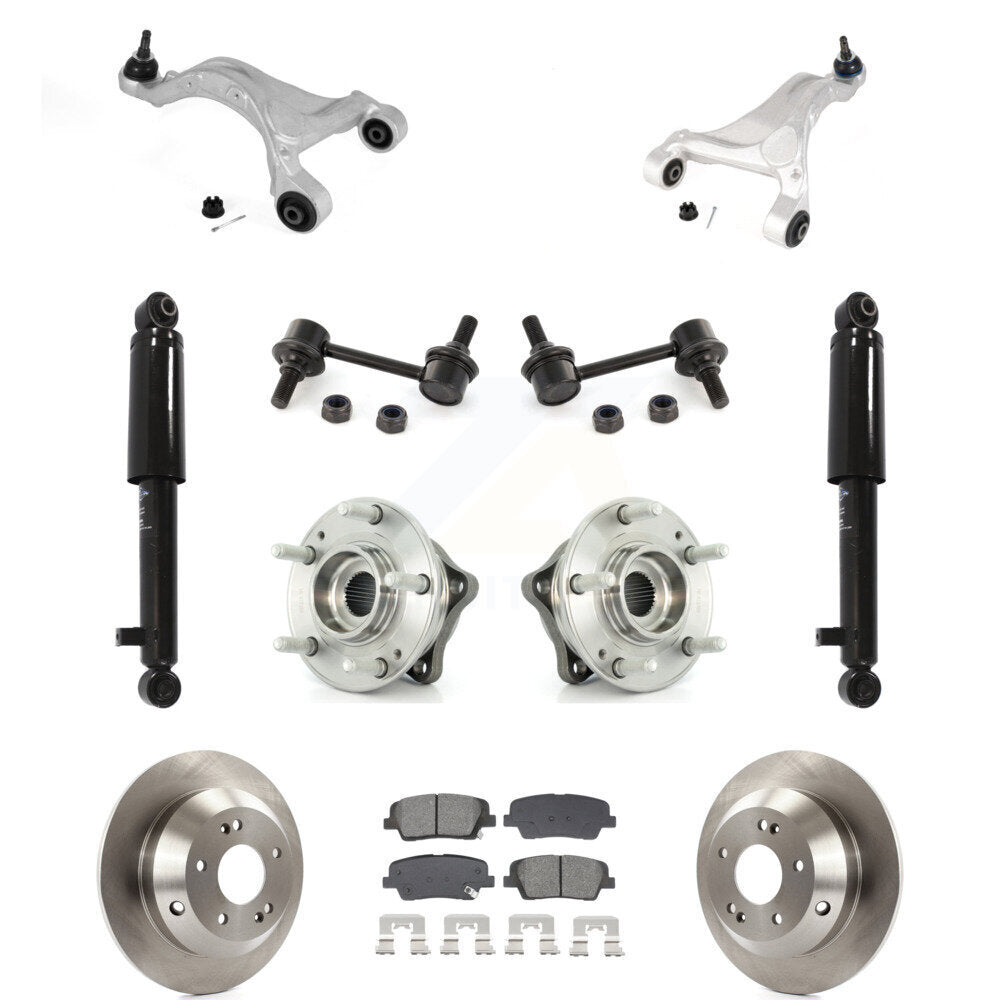 Rotor Semi-Metallic Pads Hub Bearing Shock Upper Control Arm & Link Rear Kit For