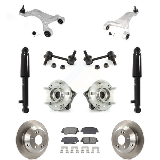 Rotor Semi-Metallic Pads Hub Bearing Shock Upper Control Arm & Link Rear Kit For