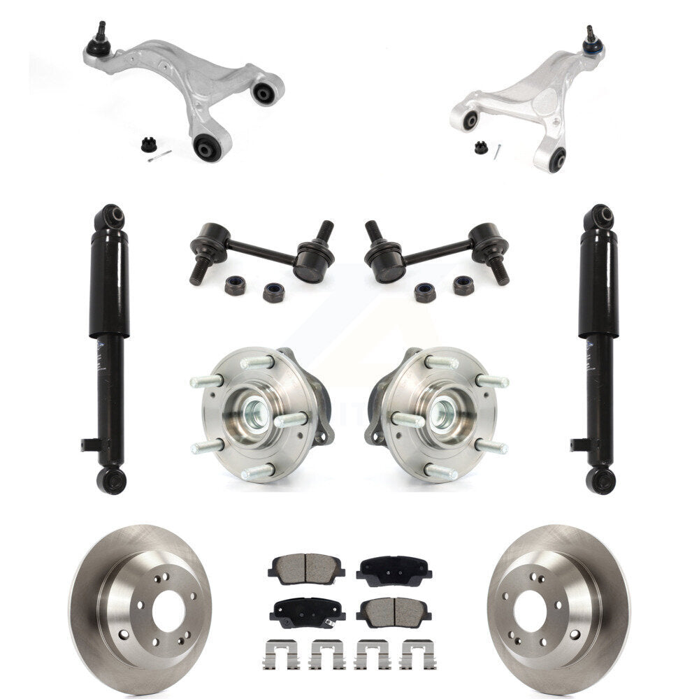 Rotor Ceramic Pads Hub Bearing Shock Upper Control Arm & Link Rear Kit For Santa