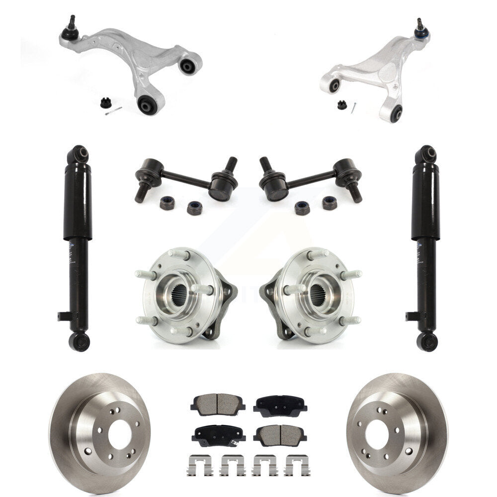 Rotor Ceramic Pads Hub Bearing Shock Upper Control Arm & Link Rear Kit For Santa