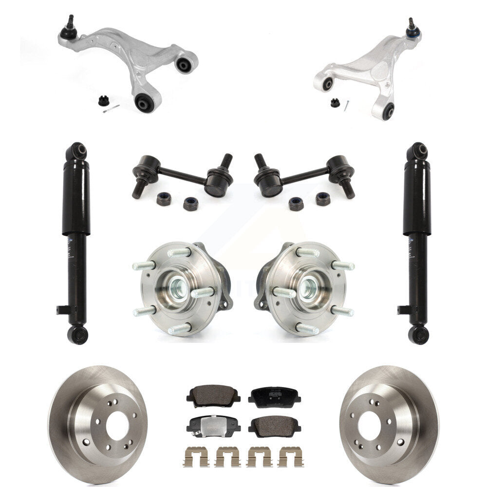 Rotor Semi-Metallic Pads Hub Bearing Shock Upper Control Arm & Link Rear Kit For