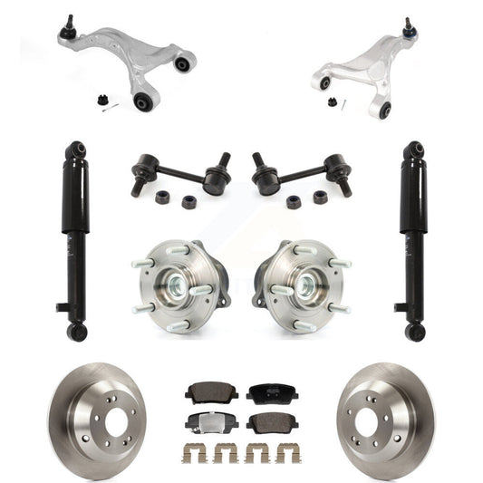 Rotor Semi-Metallic Pads Hub Bearing Shock Upper Control Arm & Link Rear Kit For