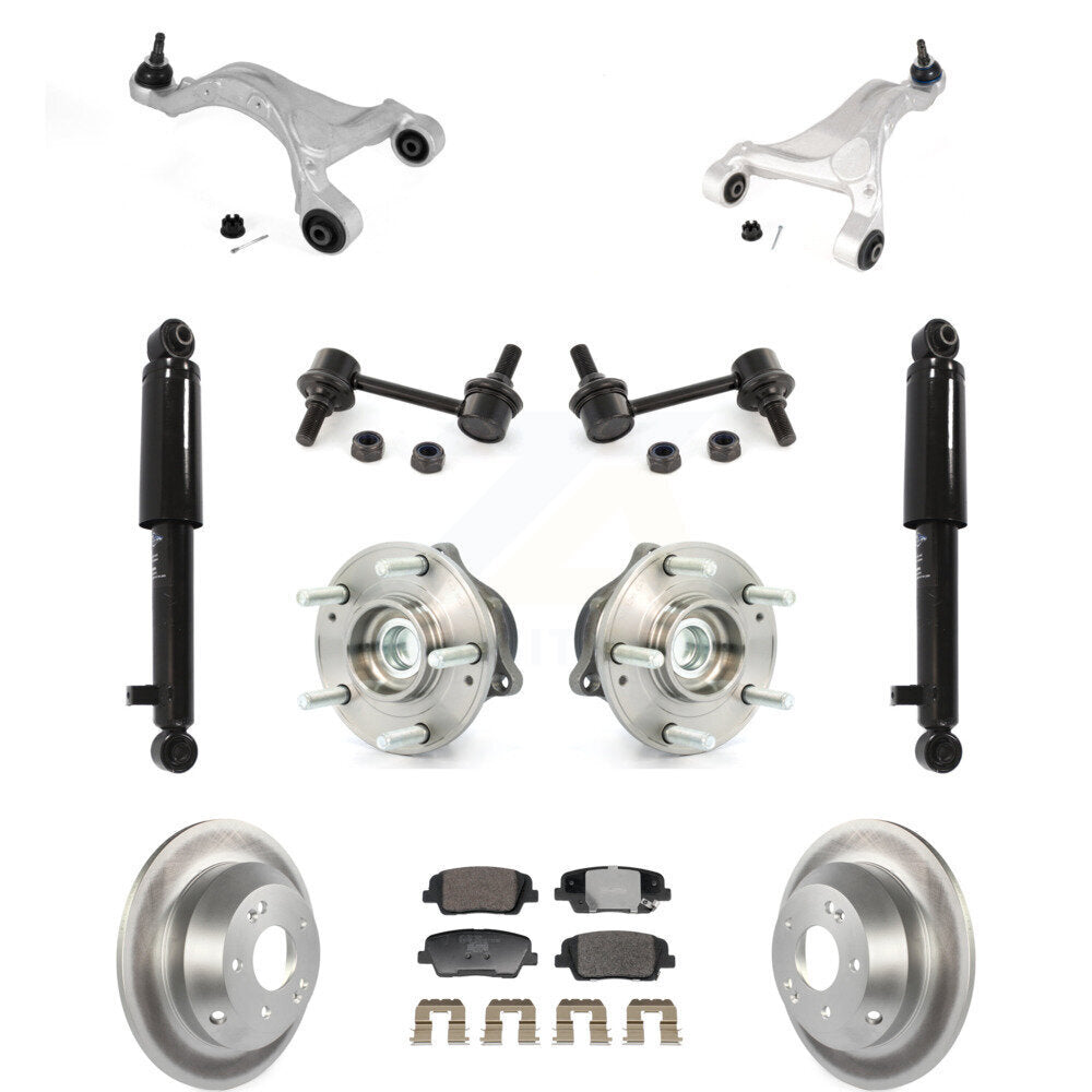 Coated Rotor Ceramic Pads Hub Bearing Shock Upper Control Arm & Link Rear Kit For