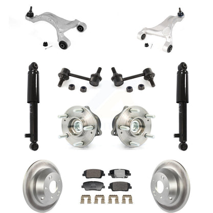 Coated Rotor Ceramic Pads Hub Bearing Shock Upper Control Arm & Link Rear Kit For