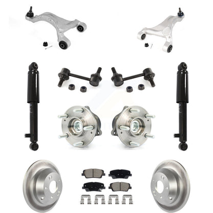Coated Rotor Ceramic Pads Hub Bearing Shock Upper Control Arm & Link Rear Kit For