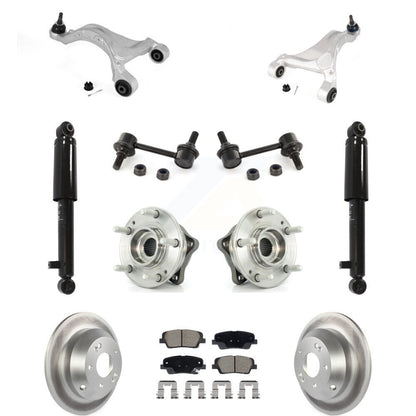 Coated Rotor Ceramic Pads Hub Bearing Shock Upper Control Arm & Link Rear Kit For