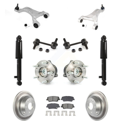 Coated Rotor Semi-Metallic Pads Hub Bearing Shock Upper Control Arm & Link Rear Kit For