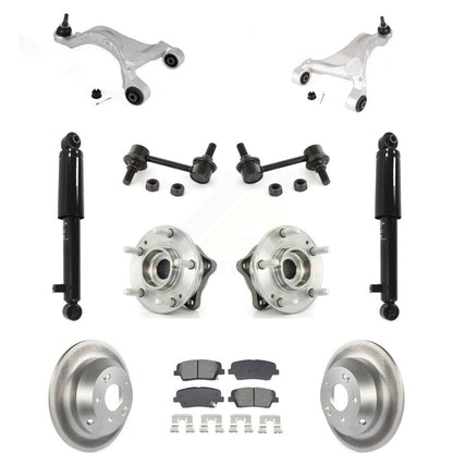 Coated Rotor Semi-Metallic Pads Hub Bearing Shock Upper Control Arm & Link Rear Kit For