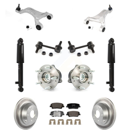 Coated Rotor Semi-Metallic Pads Hub Bearing Shock Upper Control Arm & Link Rear Kit For