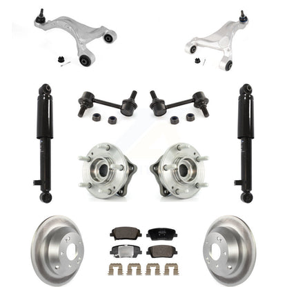 Coated Rotor Semi-Metallic Pads Hub Bearing Shock Upper Control Arm & Link Rear Kit For