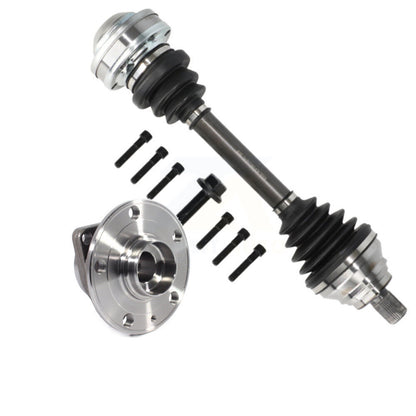 CV Axle Drive Shaft And Wheel Hub Bearing Front Left Kit For Volkswagen Golf R