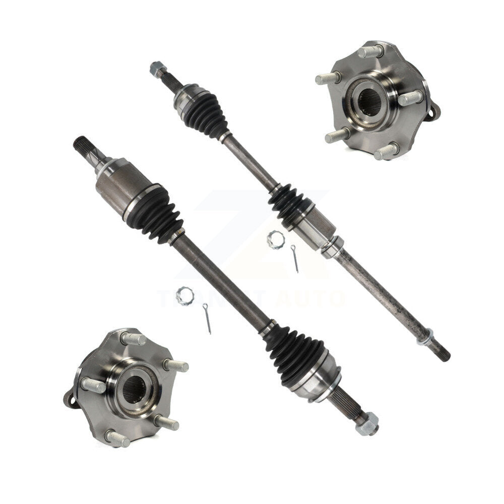 CV Axle Drive Shaft And Complete Hub Bearing Assembly Front Kit For Nissan Rogue