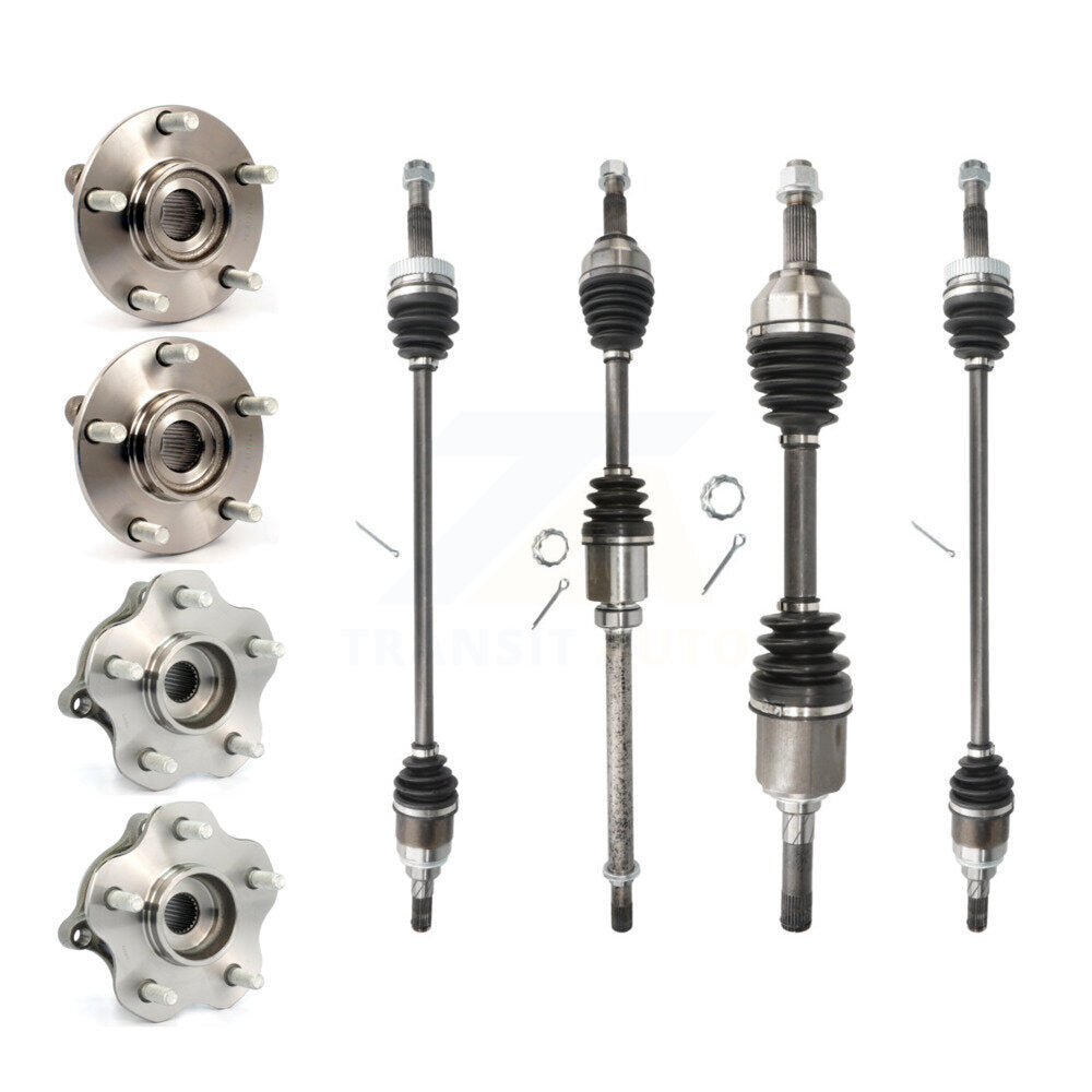 CV Axle Drive Shaft And Hub Bearing Front Rear Kit (8Pc) For Nissan Rogue AWD