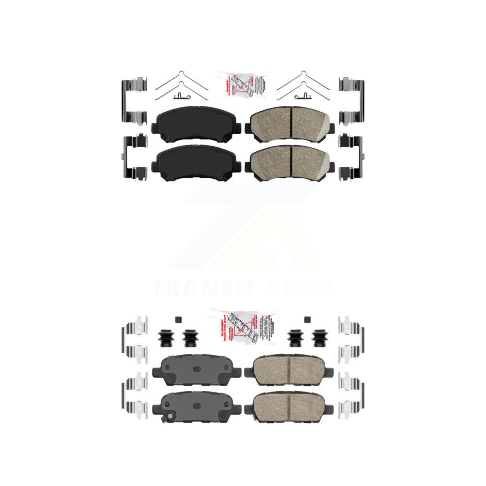 Ceramic Disc Brake Pads Front Rear Kit For 2007-2012 Nissan Sentra SE-R Spec V