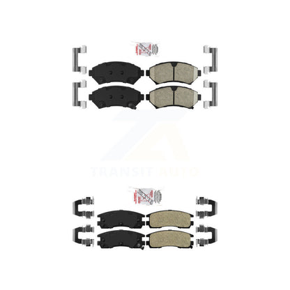 Ceramic Semi-Metallic Disc Brake Pads Front Rear Kit For Buick LeSabre Cadillac