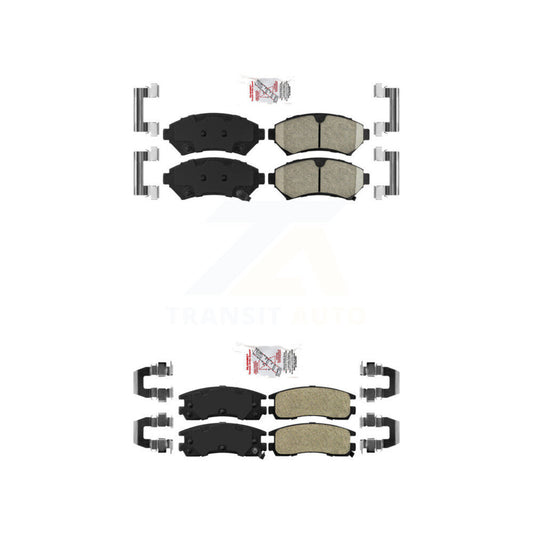 Ceramic Semi-Metallic Disc Brake Pads Front Rear Kit For Buick LeSabre Cadillac