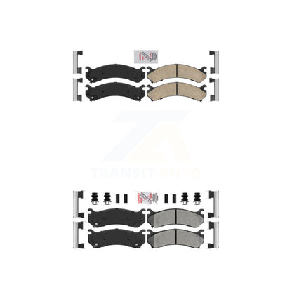 Ceramic Semi-Metallic Disc Brake Pads Front Rear Kit For Chevrolet GMC Sierra HD