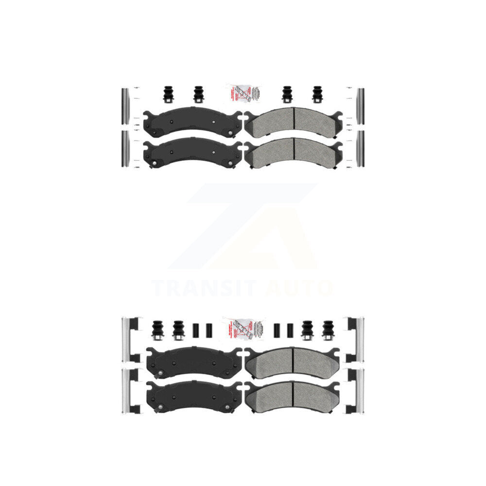 Semi-Metallic Disc Brake Pads Front Rear Kit For Chevrolet GMC Sierra 2500 HD H2