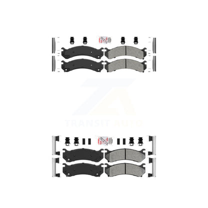 Semi-Metallic Disc Brake Pads Front Rear Kit For Chevrolet GMC Sierra 2500 HD H2