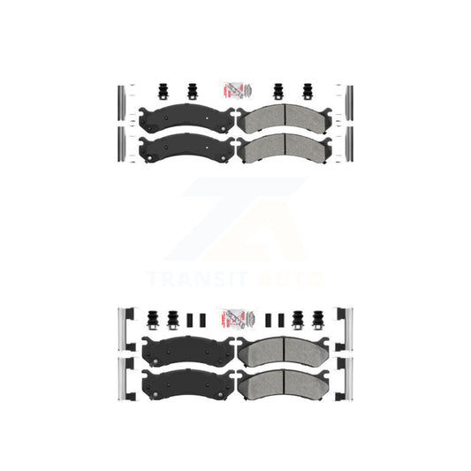 Semi-Metallic Disc Brake Pads Front Rear Kit For Chevrolet GMC Sierra 2500 HD H2