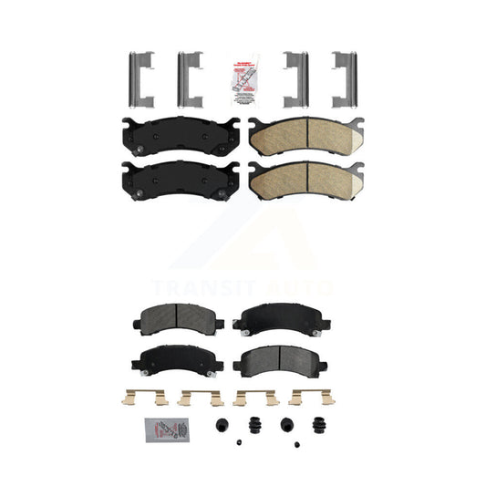 Ceramic Semi-Metallic Disc Brake Pads Front Rear Kit For Chevrolet Avalanche GMC