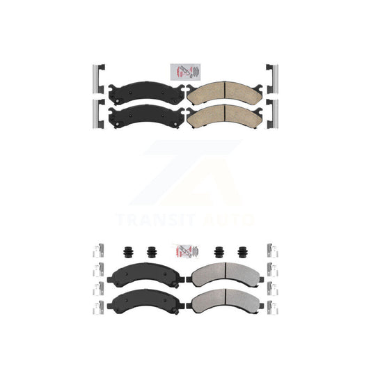 Ceramic Semi-Metallic Disc Brake Pads Front Rear Kit For Chevrolet Express 3500
