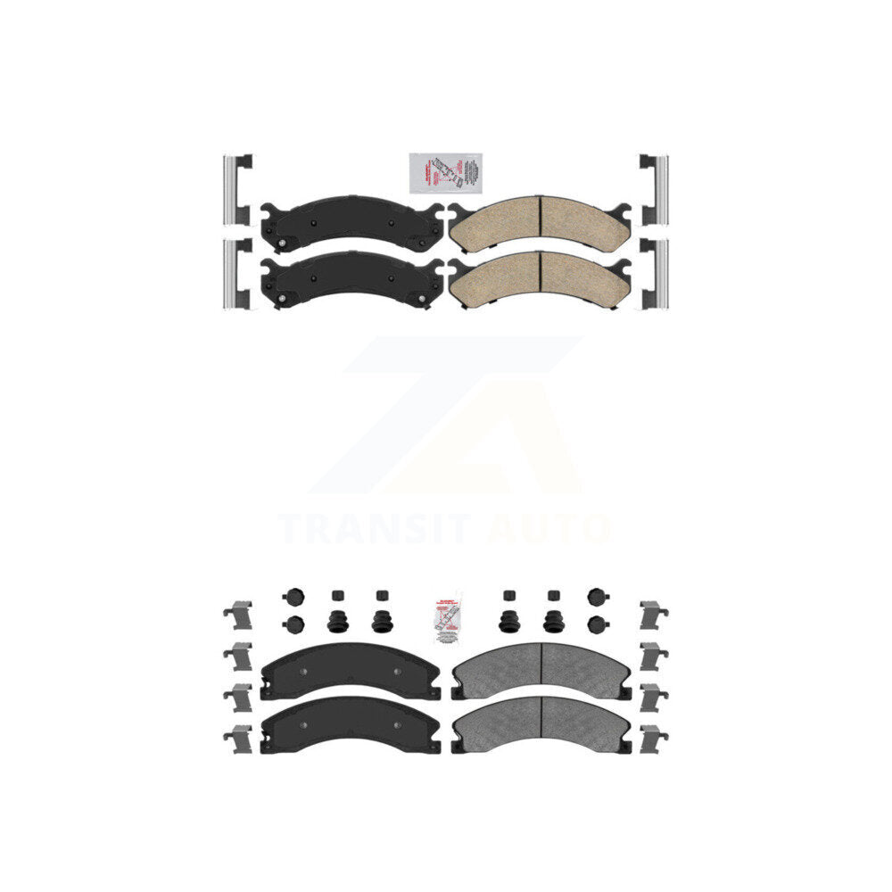 Ceramic Semi-Metallic Disc Brake Pads Front Rear Kit For GMC Savana 3500 Express