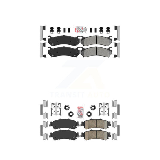 Semi-Metallic Ceramic Disc Brake Pads Front Rear Kit For Chevrolet GMC Silverado