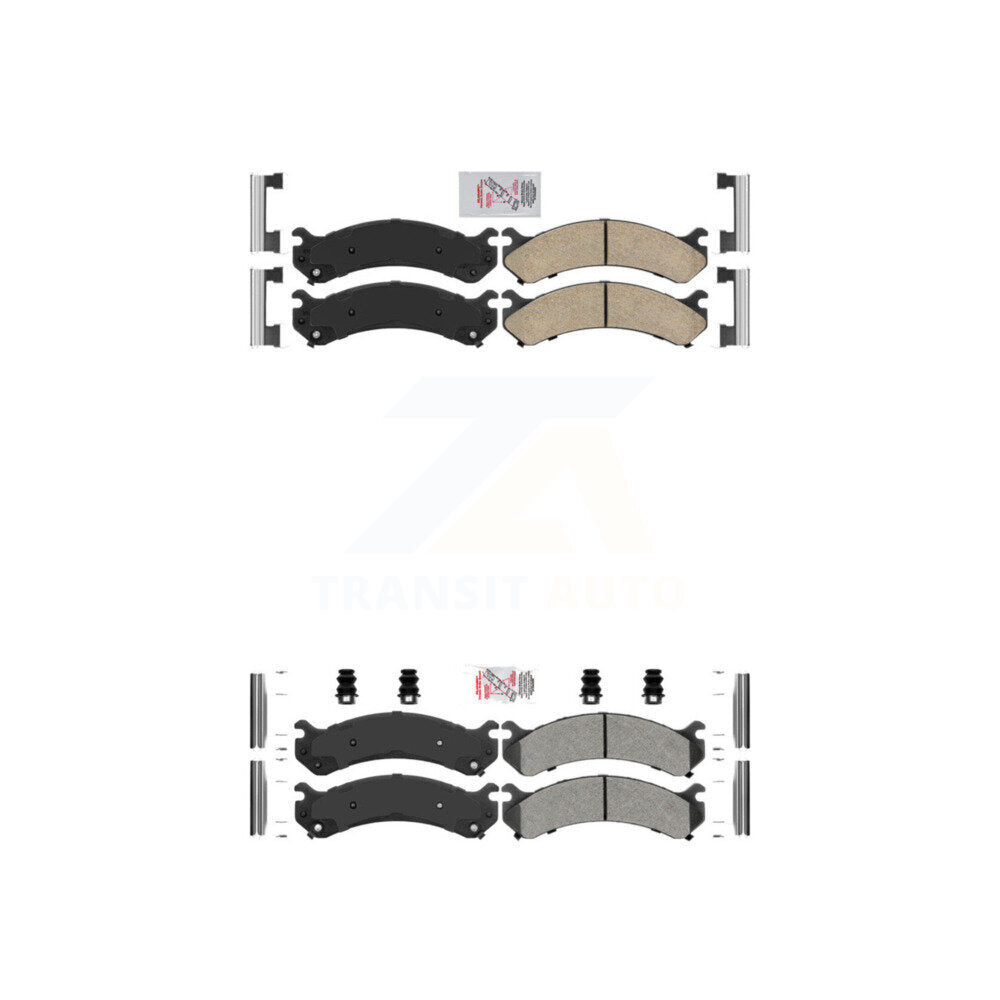 Ceramic Semi-Metallic Disc Brake Pads Front Rear Kit For Chevrolet GMC Silverado