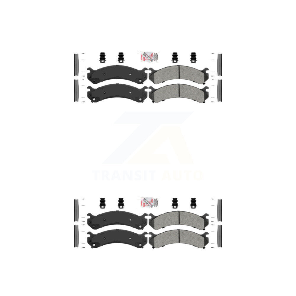 Semi-Metallic Disc Brake Pads Front Rear Kit For Chevrolet GMC Silverado 3500 HD