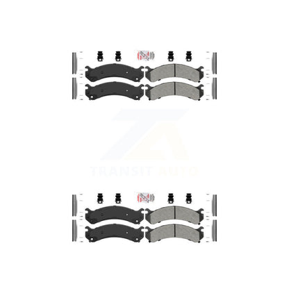 Semi-Metallic Disc Brake Pads Front Rear Kit For Chevrolet GMC Silverado 3500 HD
