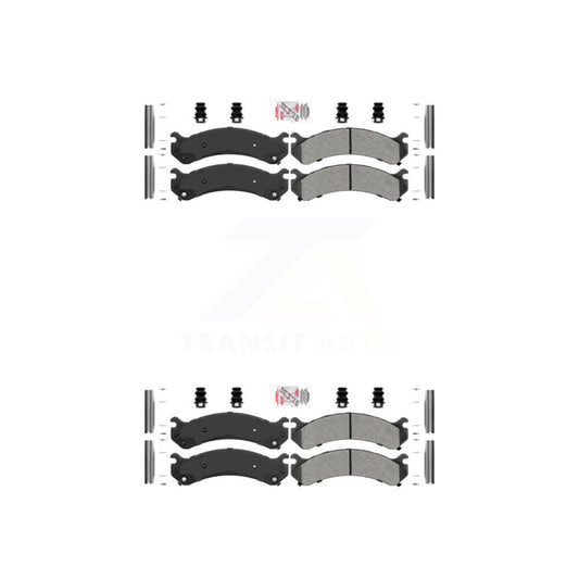 Semi-Metallic Disc Brake Pads Front Rear Kit For Chevrolet GMC Silverado 3500 HD