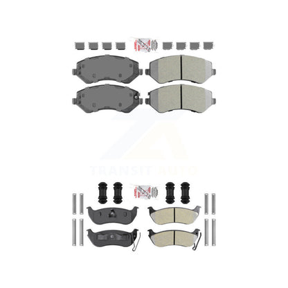 Semi-Metallic Disc Brake Pads Front Rear Kit For 2003-2007 Jeep Liberty