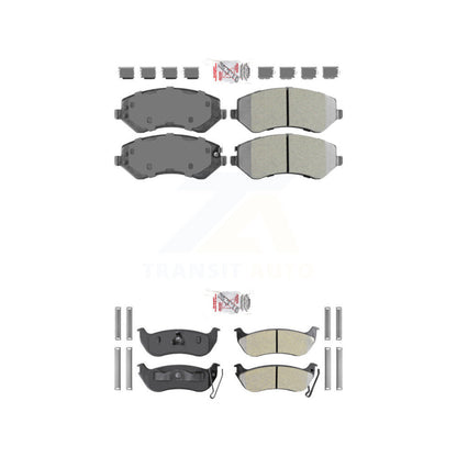 Semi-Metallic Disc Brake Pads Front Rear Kit For 2003-2007 Jeep Liberty