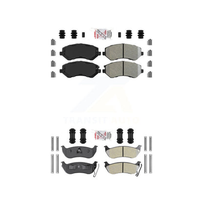 Semi-Metallic Disc Brake Pads Front Rear Kit For 2003-2007 Jeep Liberty