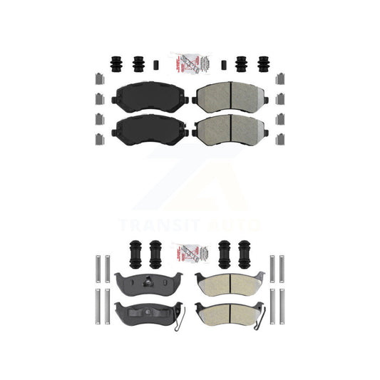Semi-Metallic Disc Brake Pads Front Rear Kit For 2003-2007 Jeep Liberty