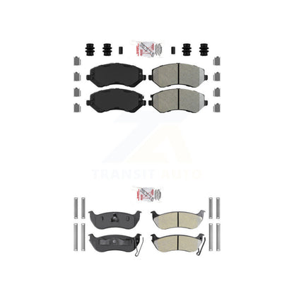 Semi-Metallic Disc Brake Pads Front Rear Kit For 2003-2007 Jeep Liberty