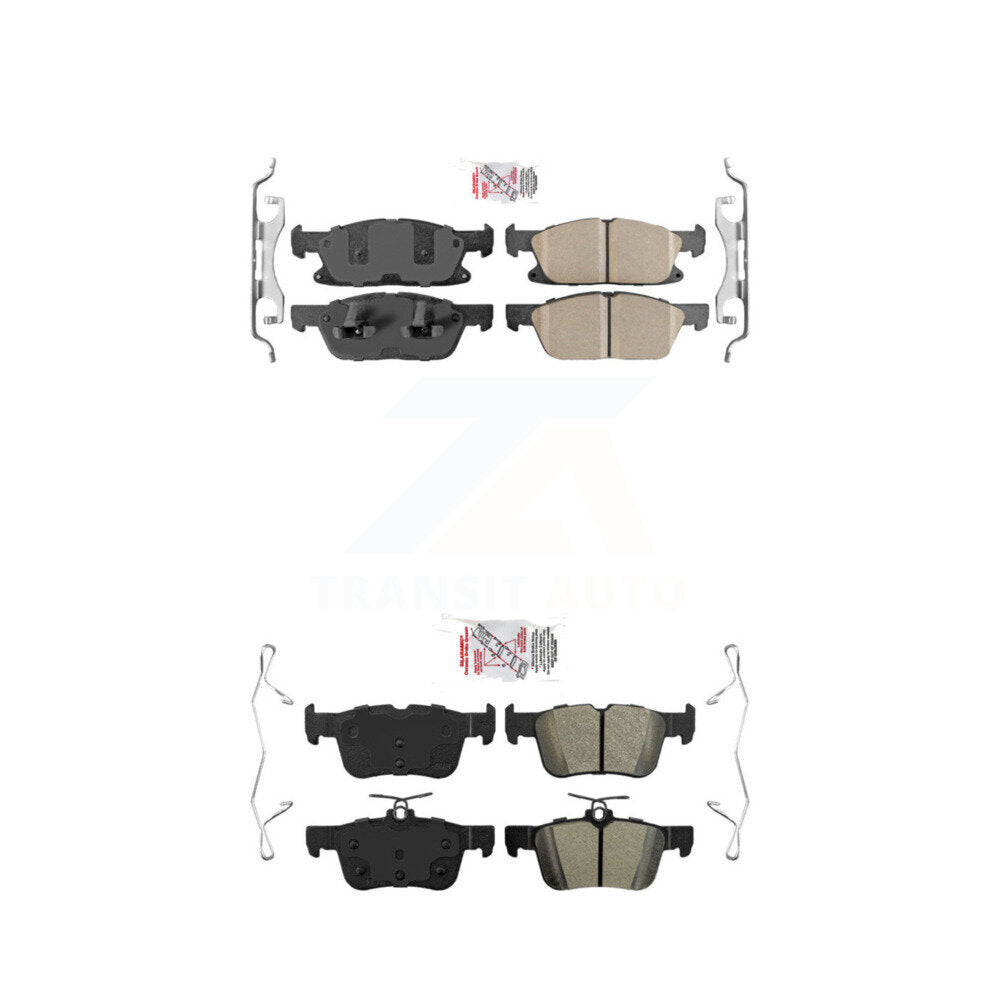 Ceramic Semi-Metallic Disc Brake Pads Front Rear Kit For Ford Fusion Lincoln MKZ