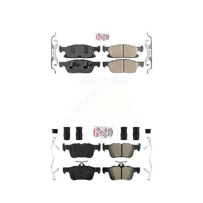 Ceramic Semi-Metallic Disc Brake Pads Front Rear Kit For Ford Fusion Lincoln MKZ
