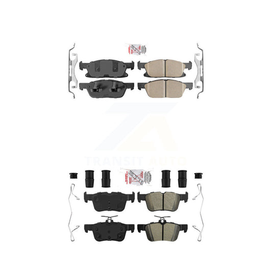 Ceramic Semi-Metallic Disc Brake Pads Front Rear Kit For Ford Fusion Lincoln MKZ