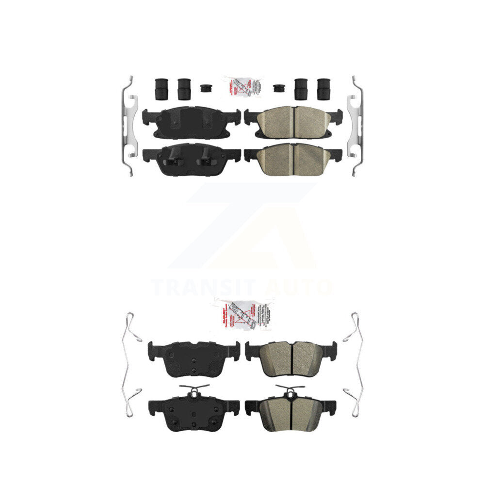 Ceramic Semi-Metallic Disc Brake Pads Front Rear Kit For Ford Edge Lincoln MKX
