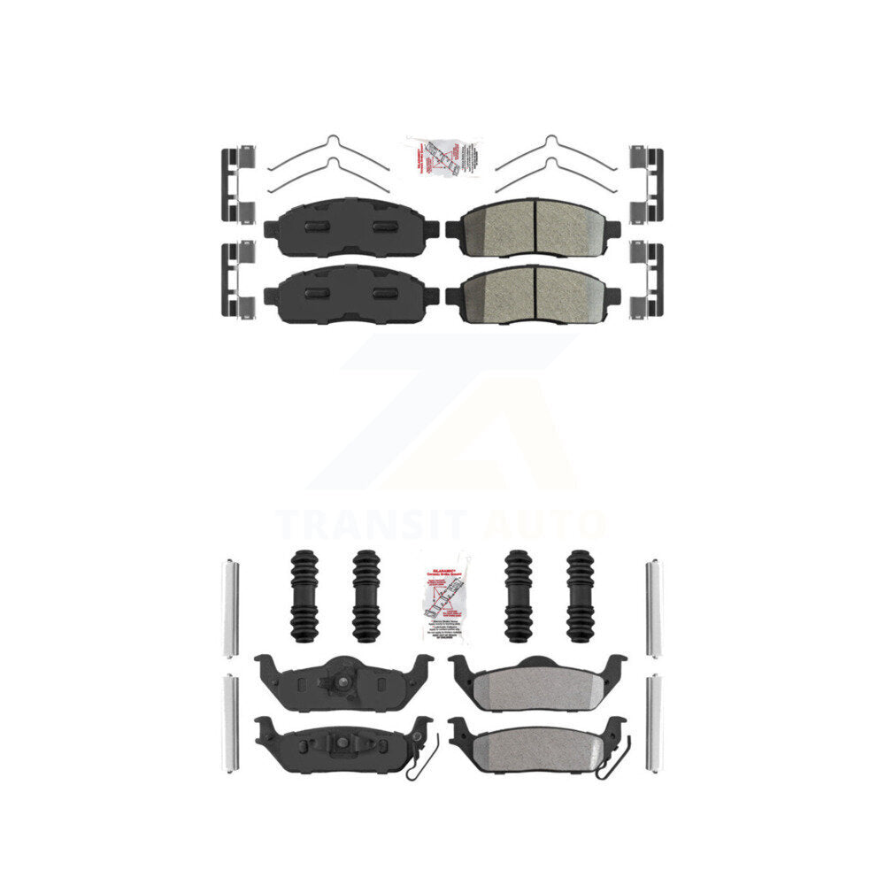 Semi-Metallic Disc Brake Pads Front Rear Kit For Ford F-150 Lincoln Mark LT