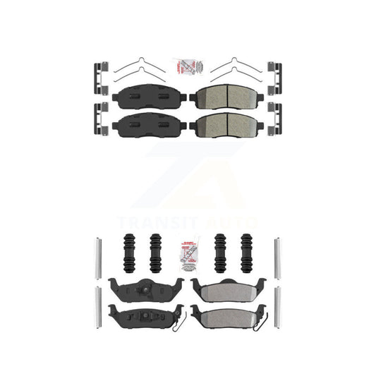 Semi-Metallic Disc Brake Pads Front Rear Kit For Ford F-150 Lincoln Mark LT