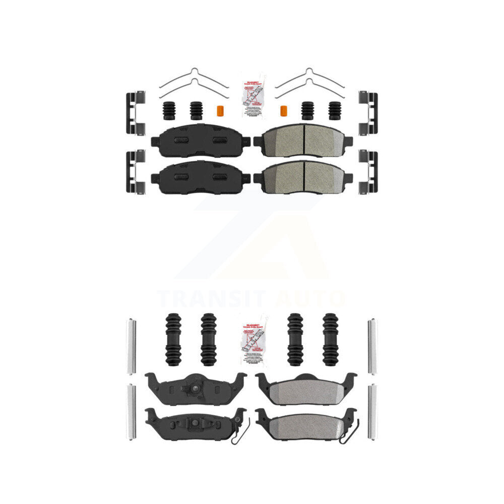 Semi-Metallic Disc Brake Pads Front Rear Kit For Ford F-150 Lincoln Mark LT