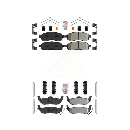 Semi-Metallic Disc Brake Pads Front Rear Kit For Ford F-150 Lincoln Mark LT