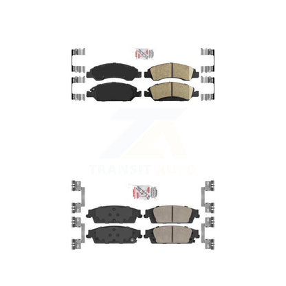 Ceramic Disc Brake Pads Front Rear Kit For GMC Chevrolet Sierra 1500 Silverado