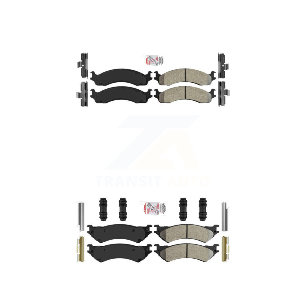 Semi-Metallic Disc Brake Pads Front Rear Kit For Ford E-350 Super Duty E-250